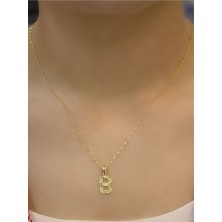 ZEYNEPLİ GOLD 14 Ayar Altın Küçük Füzyon B Harfli Kolye