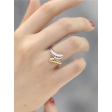 14 Ayar Altın Çift Renk Worm Yüzük