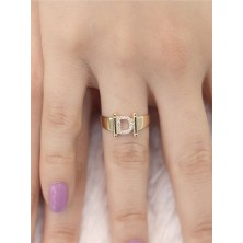 ZEYNEPLİ GOLD 14 Ayar Altın Küçük D Harfli Taşlı Yüzük