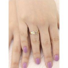 14 Ayar Altın Küçük Y Harfli Taşlı Yüzük