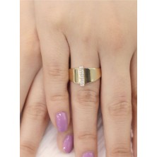 14 Ayar Büyük I Harfli Taşlı Yüzük