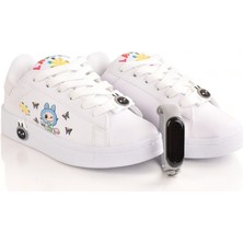  Labubu Baskılı Bağçıklı Kız Çocuk Spor Ayakkabı Sneaker(Kol Saati Hediyeli )