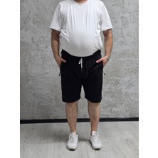 2245-BATTAL Beden 2 Iplik Şeritli Şort