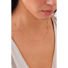 14 Ayar Altın 3 Renk Dorika Kolye