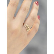 14 Ayar Altın Sarılma Yüzüğü