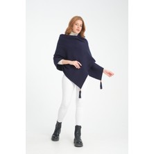 T-Crazy Knitwear Kenarları Dikişli Düz Renk Püsküllü Kışlık Triko Şal, Triko Örme Omuz Şalı