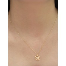 14 Ayar Altın Kafesli Kutup Yıldızı Kolye