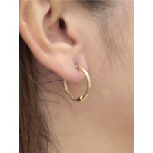 14 Ayar Altın Double Edge Küpe