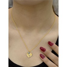 14 Ayar Altın Kapli A Harfli Kolye