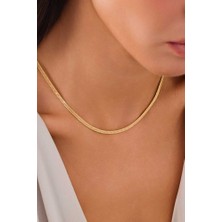 14 Ayar Altın Yassı Balık Sırtı Kolye