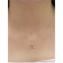 14 Ayar Altın Çivi Tasarım Uçlu Kolye