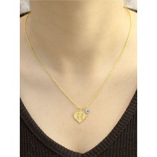 14 Ayar Altın Kalpli H Harfli Kolye