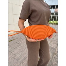 Moss Fermuarlı Hasır Jüt Vegan Clutch Çanta