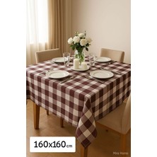 Mira Home Kareli Masa Örtüsü Sofra Bezi 160X160 cm Happytime