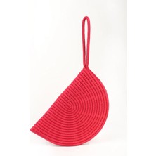 Moss Fermuarlı Hasır Jüt Vegan Clutch Çanta