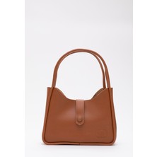 Taba Shk79 Deri Düğme Detaylı Çıtçıtlı Makyaj Çantalı Kol ve Omuz Çantası