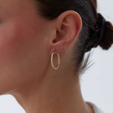 Large 2mm Oval Boru Halka Küpe