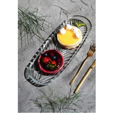 Kristal 4 Lü Kayık Tabak Çerezlik Sunumluk Set 4 Adet