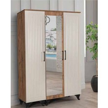 Yuvaset Home KDL İnci Aynalı 3 Kapılı Dolap