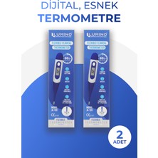 Lumino Esnek Uçlu Dijital Ateş Ölçer 2'li Set - Sesli Uyarı & Hafızalı Termometre - Bebek & Yetişkin