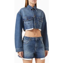 Cropped Denim Kadın Ceket, Ham Paça ve 13.5oz Kumaşla Yazlık Şıklık