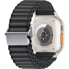 Mobicas Apple Watch 4 (44MM) Uyumlu Hasır Örgülü KORDON-123 Siyah