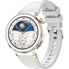Mobicas Huawei Watch Gt 4 (41MM) Uyumlu Yeni Tasarım Silikon KORDON-129 Beyaz