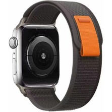 Mobicas Apple Watch 10 (46MM) Uyumlu Cırt Cırtlı Hasır Kordon-77 Siyah
