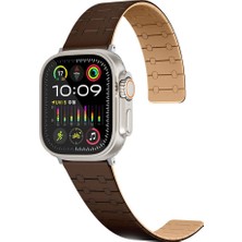 Mobicas Apple Watch 8 (45MM) Uyumlu Mıknatıslı Silikon KORDON-111 Kahverengi