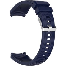 Mobicas Xiaomi Watch S1 Pro Uyumlu 22MM Çizgili Silikon Kordon-18 Lacivert