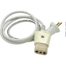 Ocak, Fırın ve Tost Makinesi Uyumlu Hazır Güç Kablosu - 1,4 Metre Beyaz Kordon - Davul Fırın Kablosu