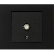 10 Adet Ovivo Grano Siyah Uydu Tv Prizi F Konnektör Çerçeve Dahil 10'lu