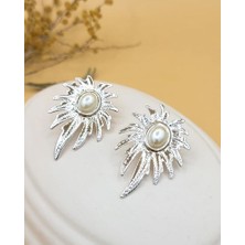 Solaris Incili Silver Renk Küpe