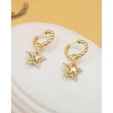 Sallantılı Yıldız Halka Küpe