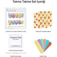 Takma Takma 10'lu Renkli Kısa Balerin TT1122 Tekrar Kullanılabilir El Yapımı Protez Takma Tırnak - Renkli-L