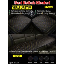 Kia Cerato Uyumlu Üç Parça Koltuk Için Siyah Deri Sarı Dikiş Koltuk Minderi