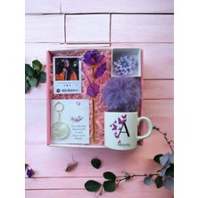 MARMORİ  İsim Yazdırılabilir Kupa Sonsuzluk Gül Epoksi Anah. Kişiye Özel Fotograf &Mum Hediye Seti