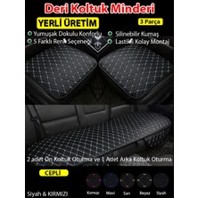 Kia Ceed Uyumlu Üç Parça Koltuk Için Siyah Deri Beyaz Dikiş Koltuk Minderi