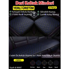 Hyundai Genesis Uyumlu Üç Parça Koltuk Için Siyah Deri Mavi Dikiş Koltuk Minderi