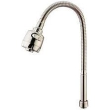 Mutfak Banyo Musluk Batarya Kuğu Evye Borusu Spiral Hortumlu Krom Renk 2 Kademeli Su Kubar Ayarlı Ba