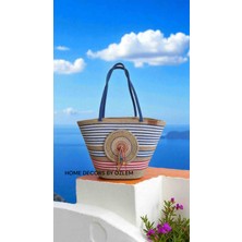 Hasır Omuz Çantası Plaj Çantası Günlük Çanta El Emeği Handmade