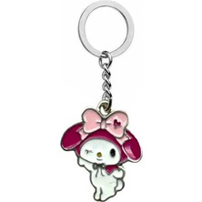 Göz Kırpan Kuromi Figürlü Pembe Anahtarlık – Sevimli ve Eğlenceli Anime Aksesuarı