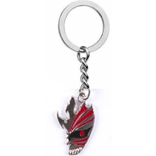 Bleach Ichigo Hollow Maske Figürlü Gümüş Renkli Metal Anahtarlık – Anime Tarzı Unisex Aksesuar