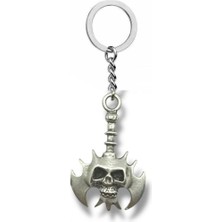 Kuru Kafa ve Balta Figürlü Metal Anahtarlık – Güç ve Asaletin Temsilcisi