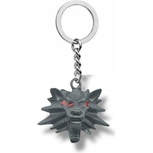 The Witcher Kırmızı Gözlü Kurt Kafası Anahtarlık | Unisex | Fantastik Oyun Temalı Metal Aksesuar