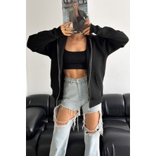 Unisex Fermuarlı Kapüşonlu Sweatshirt – Günlük Sokak Stili