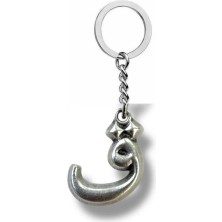 Arapça Kaf (ق) Harfli Anahtarlık – Zamak Kaplama Anlamlı Metal Aksesuar