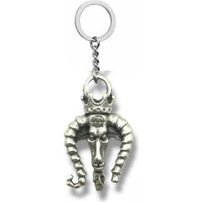 Şeytan Figürlü Gümüş Renk Unisex Metal Anahtarlık – Gotik ve Alternatif Aksesuar