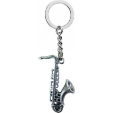 Saksafon Figürlü Metal Anahtarlık – Unisex - Müzik Temalı Aksesuar