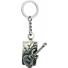 Hard Rock Elektro Gitar Anahtarlık – Unisex Müzik Temalı Aksesuar